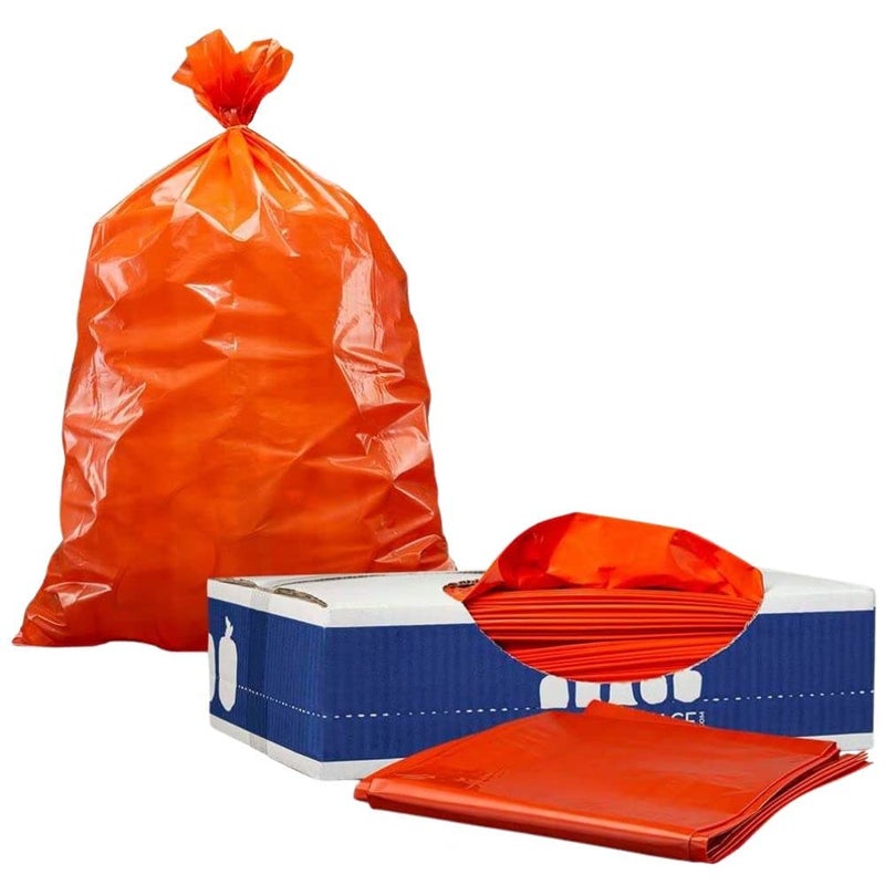Plasticplace 55-60 gallon Trash Bags â”‚ 1.2 Mil â”‚ Orange Heavy Duty Garbage Can Liners â”‚ 38â€ x 58â€ (50 Count) - Image 1